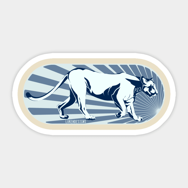 P22 Mountain Lion Sticker by Lukeh Designs